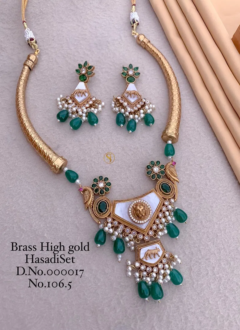 1065 BH Design Brass High Gold Hasadi Set Wholesale Shop In Surat
