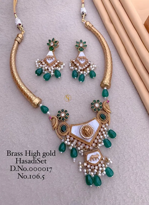 1065 BH Design Brass High Gold Hasadi Set Wholesale Shop In Surat
