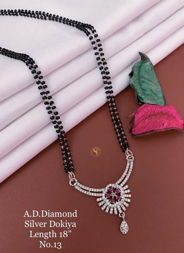 11 AD Diamond Fancy Function Wear Dokiya Mangalsutra Wholesale Price In Surat
