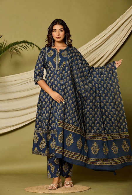 Naisha K 112 Cotton Kurti Bottom With Dupatta Wholesale Clothing Distributors In India