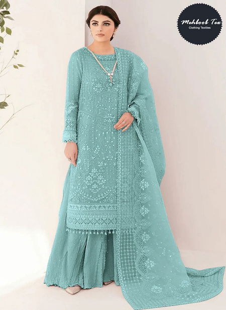 1237 A To D Mehboob Tex Organza Embroidery Pakistani Suits Wholesale Clothing Suppliers In India
 Catalog