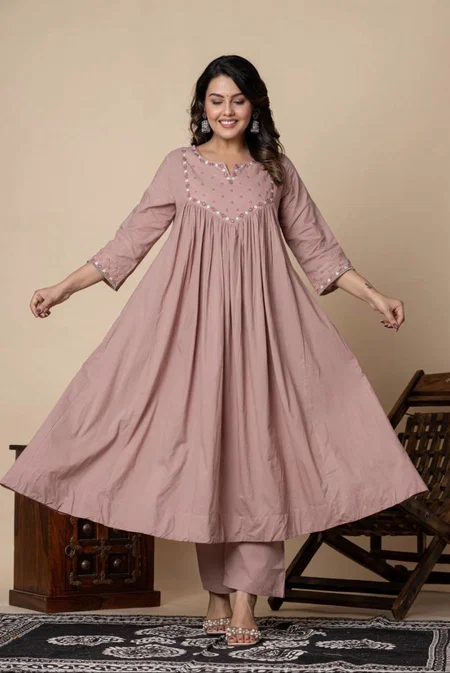 Naisha K 124 Mul Cotton Fancy Readymade Dress Wholesale In India