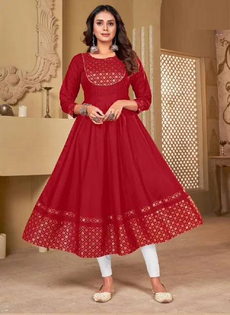 12Angel 1112 Wholesale Printed Anarkali Kurtis Catalog Catalog