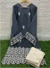 1399 Embroidery Velvet Tunic Kurti With Bottom Catalog