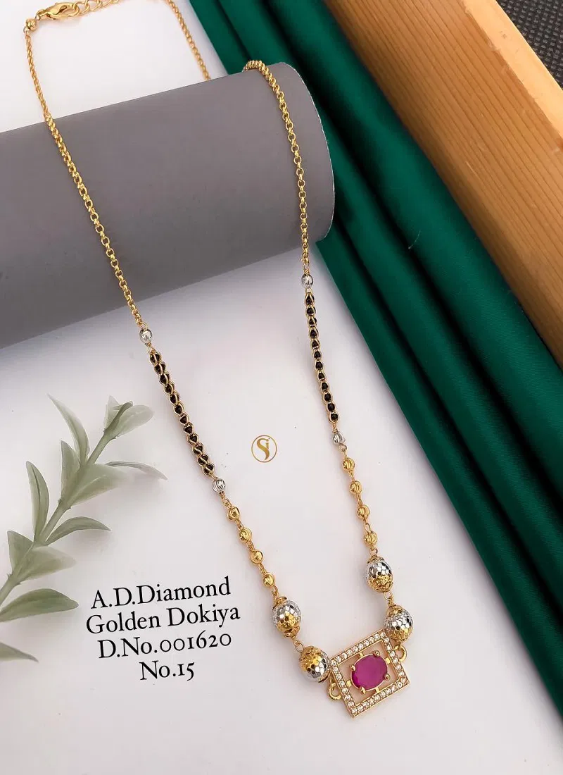 14 AD Diamond Designer Regular Wear Mangalsutra Wholesale Price In Surat
