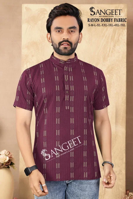 Sangeet Rayon Dobby Rayon Half Sleeves Mens Shirt Kurta Suppliers In Mumbai