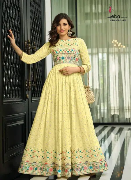 1437 Minakshi By Eba Georgette Embroidery Gown Wholesale Market In Surat Catalog