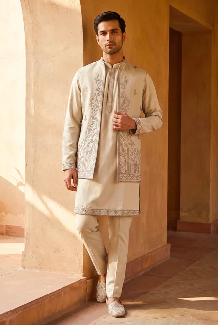 Pink Color Outluk Vol 144 Designer Heavy Armani Mens Indo Western14409