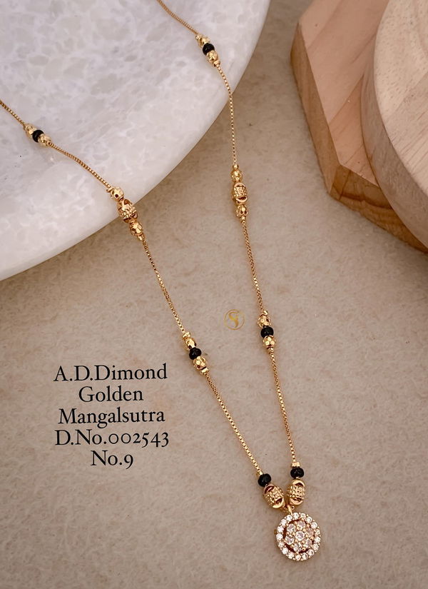 15 AD Diamond Daily Wear Golden Mangalsutra Wholesale Price In Surat
