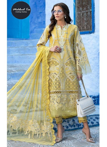 1648 Mehbbob Tex Visocse Lawn Embroidery Pakistani Suits Exporters In India