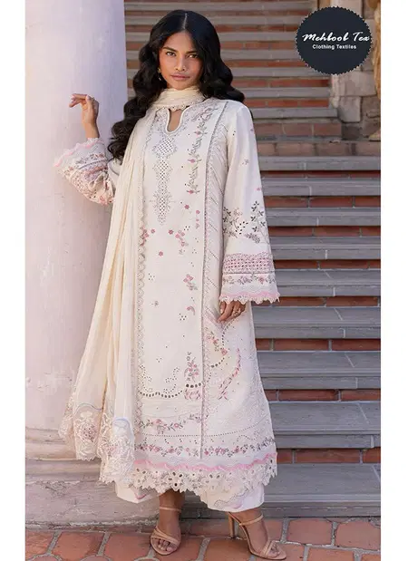 1649 Mehbbob Tex Visocse Lawn Embroidery Pakistani Suits Wholesalers In Delhi