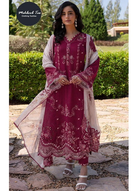 1651 Mehbbob Tex Visocse Lawn Embroidery Pakistani Suits Wholesale Online