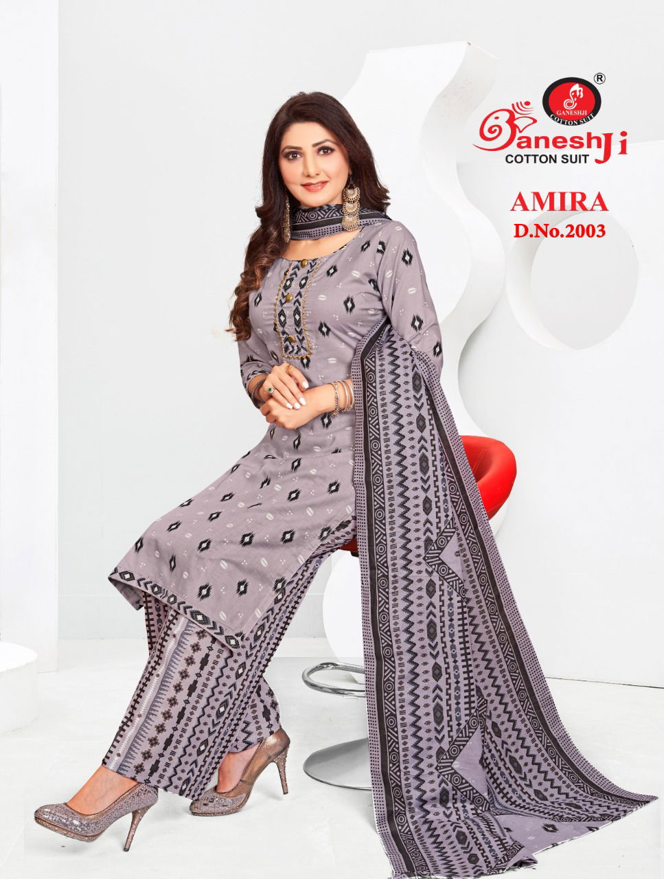 Ganeshji Amira 2 Cotton Printed Regular Wear Dress Material Collection