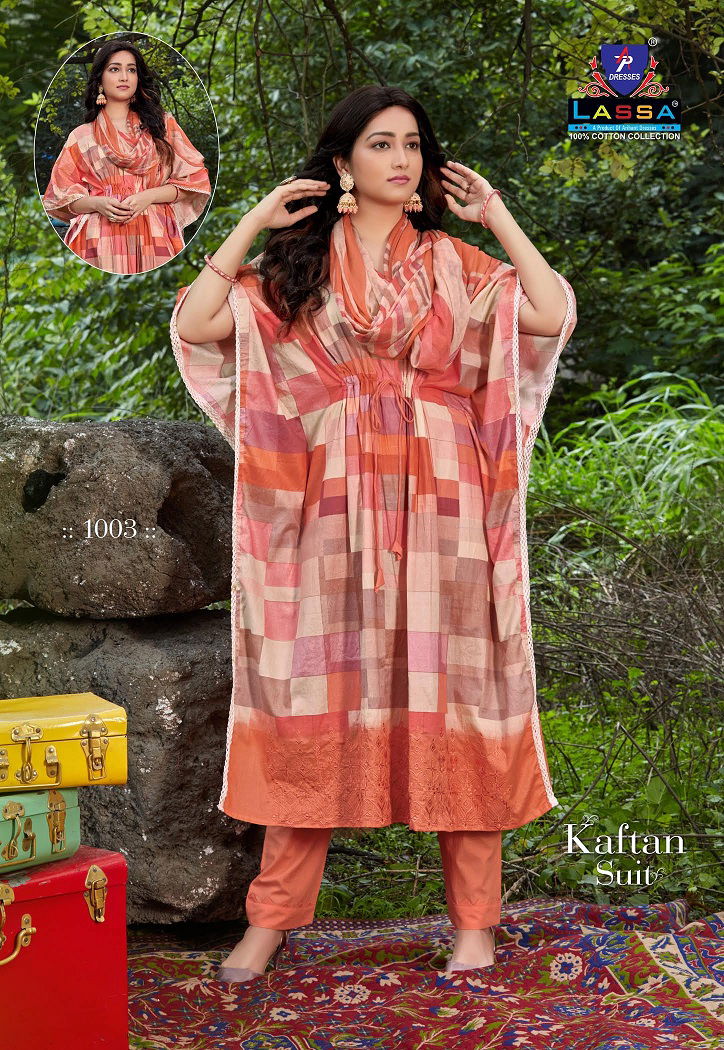 Ap Lassa Kaftan Suit 1 Fancy Wear Kaftan Style Printed Cotton Designer Dress Material Collection