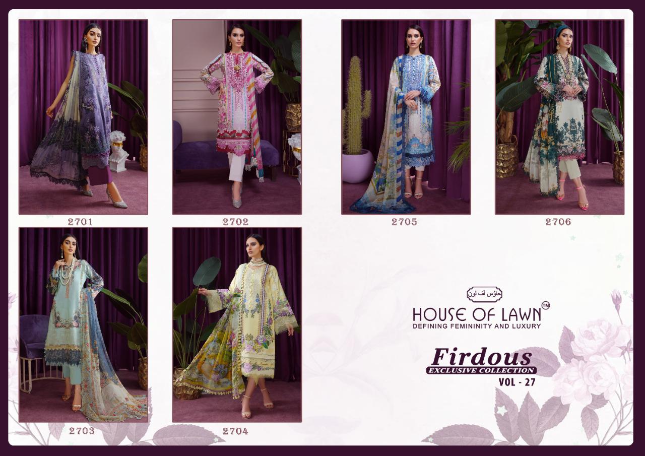 House Of Lawn Firdous 27 Festive Wear Lawn Pakistani Suits Collection