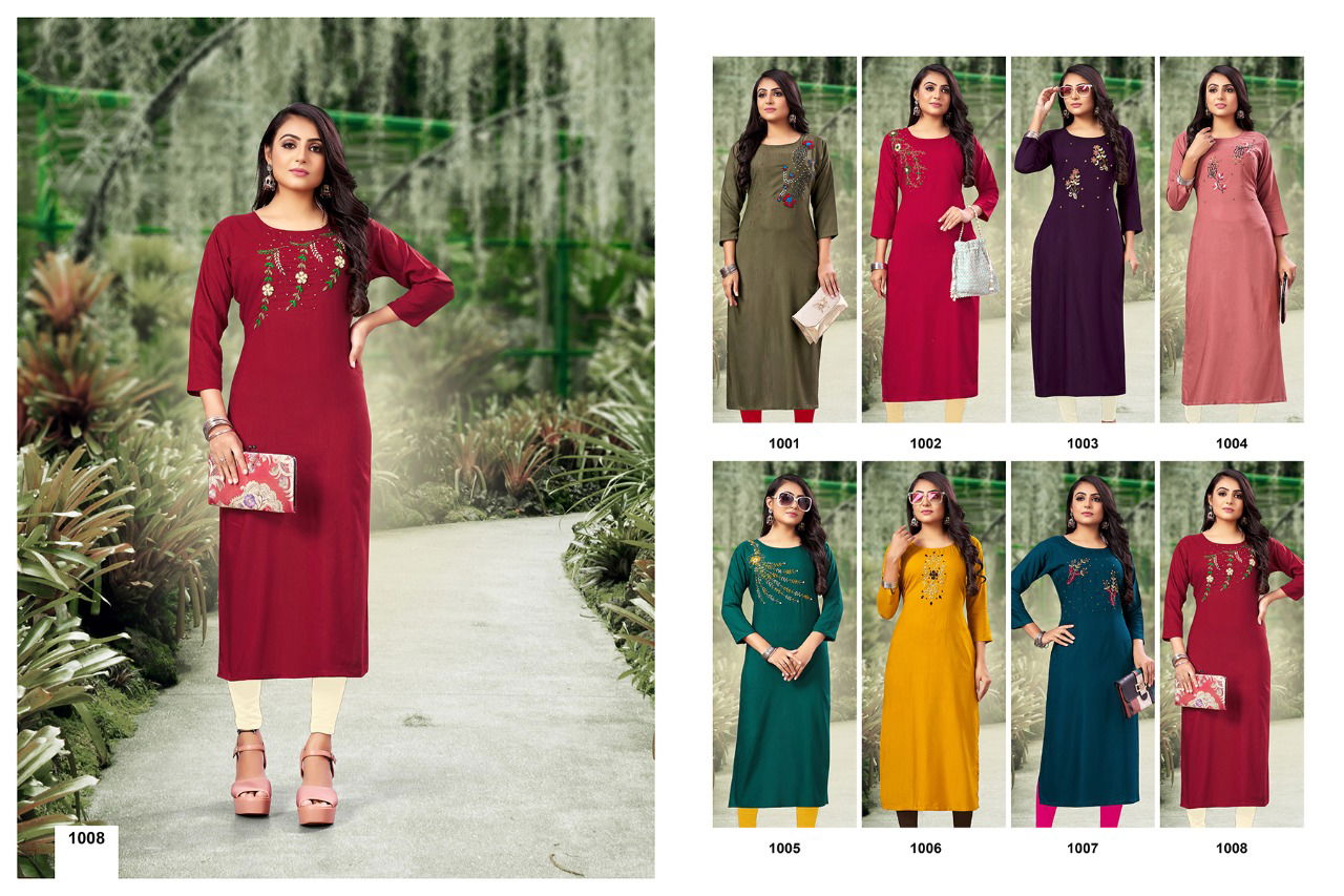 Jinesh nx Nazakat New Designer Embroidery Wholesale Kurti Collection