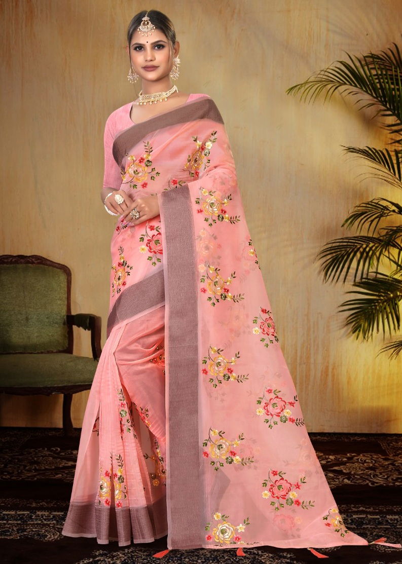 Ronisha Omya New Exclusive Wear Thread Worked Latest Saree Collection