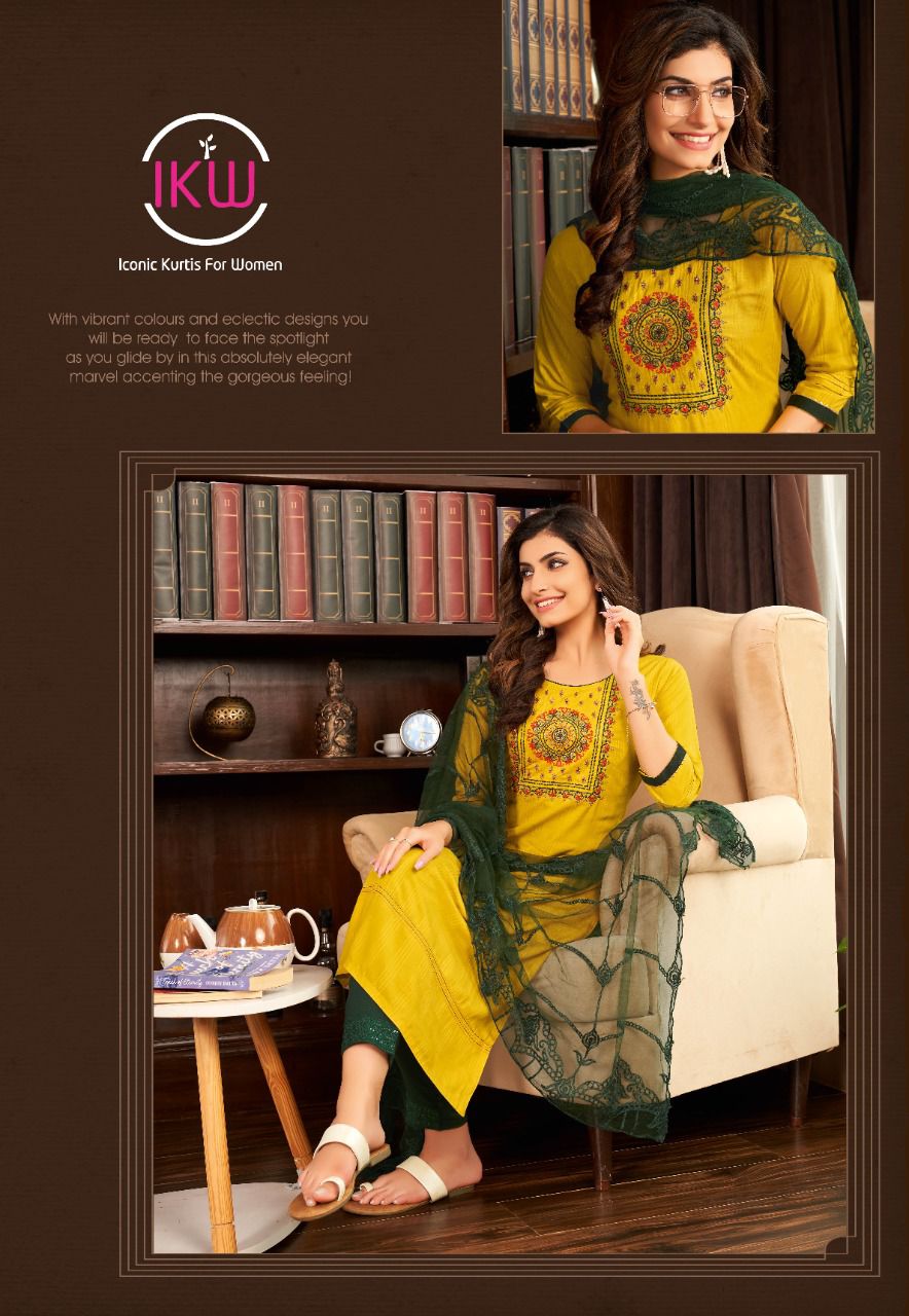 Victoria Vol 1 By Ikw Ethnic Wear Wholesale Kurti With Bottom Dupatta Collection 