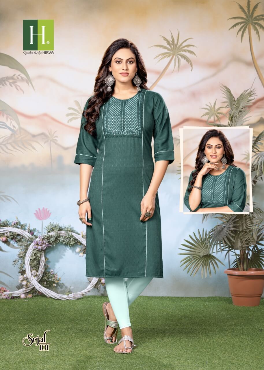 Hirwa Sejal Ethnic Wear Fancy Wholesale Kurti collection 