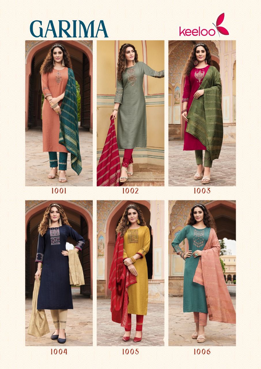 Keeloo Garima Festive Wear Wholesale Kurti With Bottom Dupatta Collection 