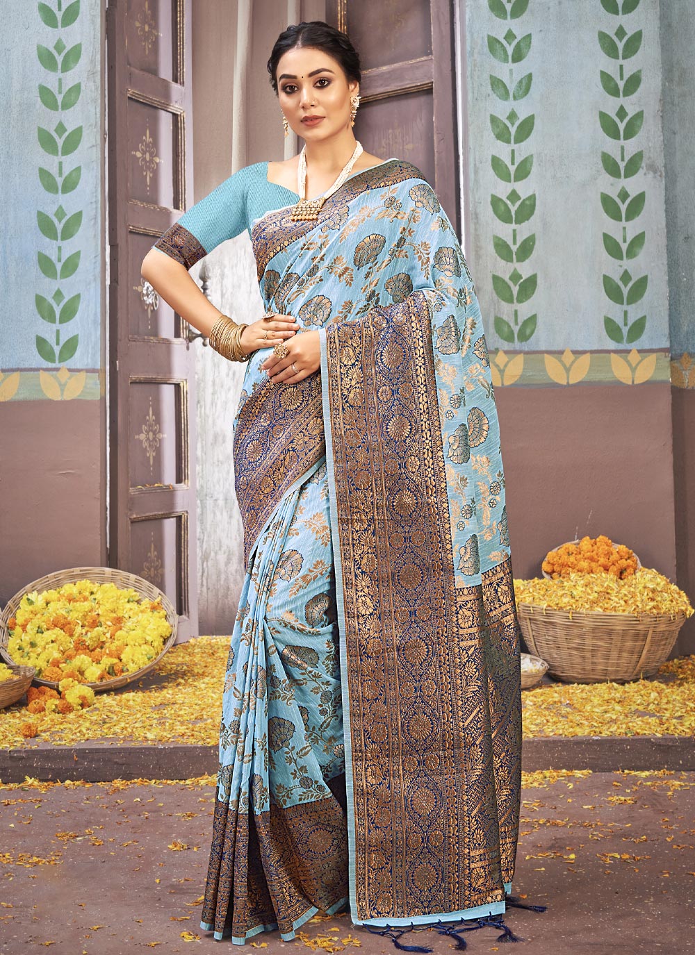 Sangam Vasu Pujya 3 Cotton Designer Wholesale Saree Collection