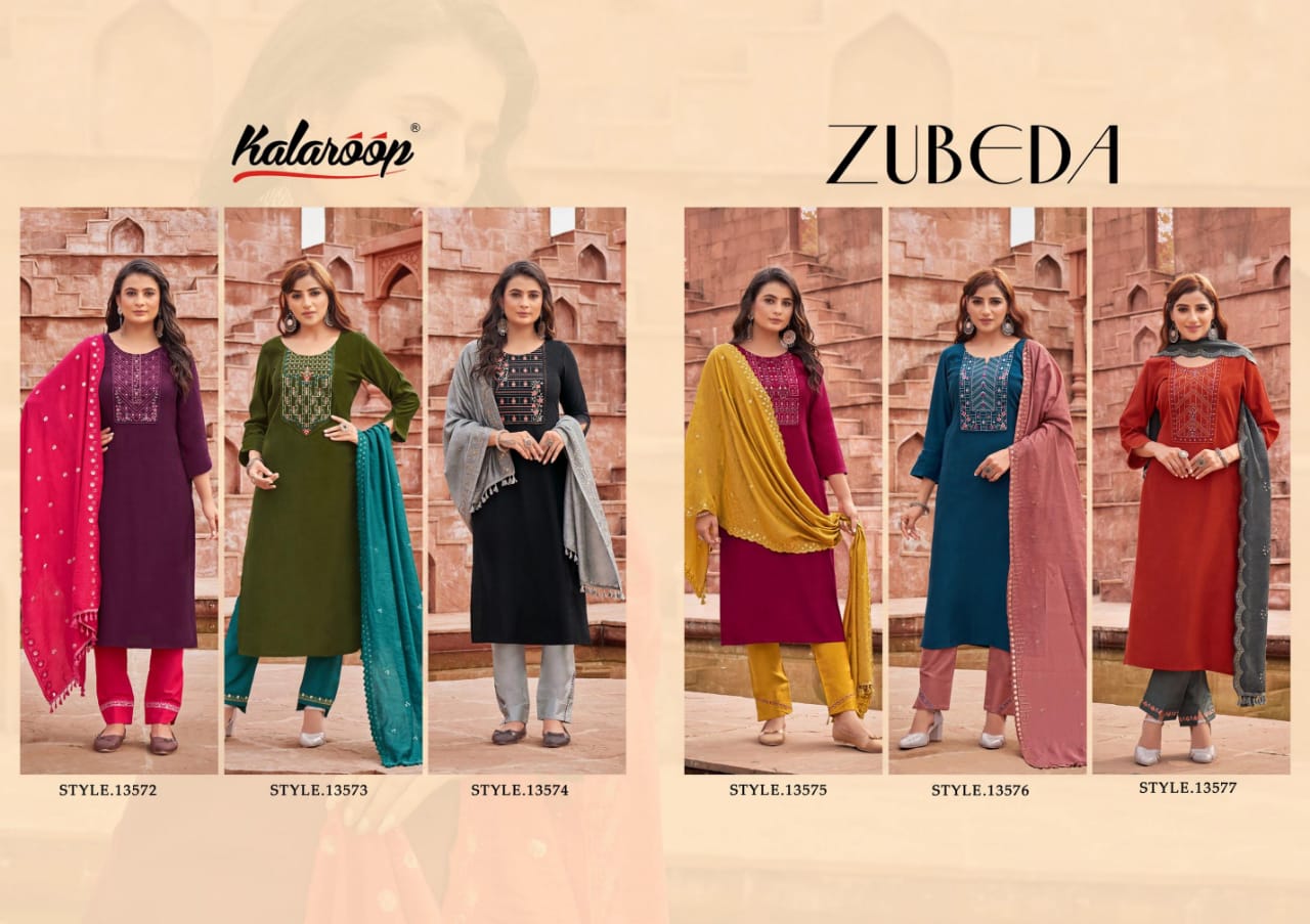 Kalaroop Zubeda Fancy Wear Wholesale Ready Made Suit Collection