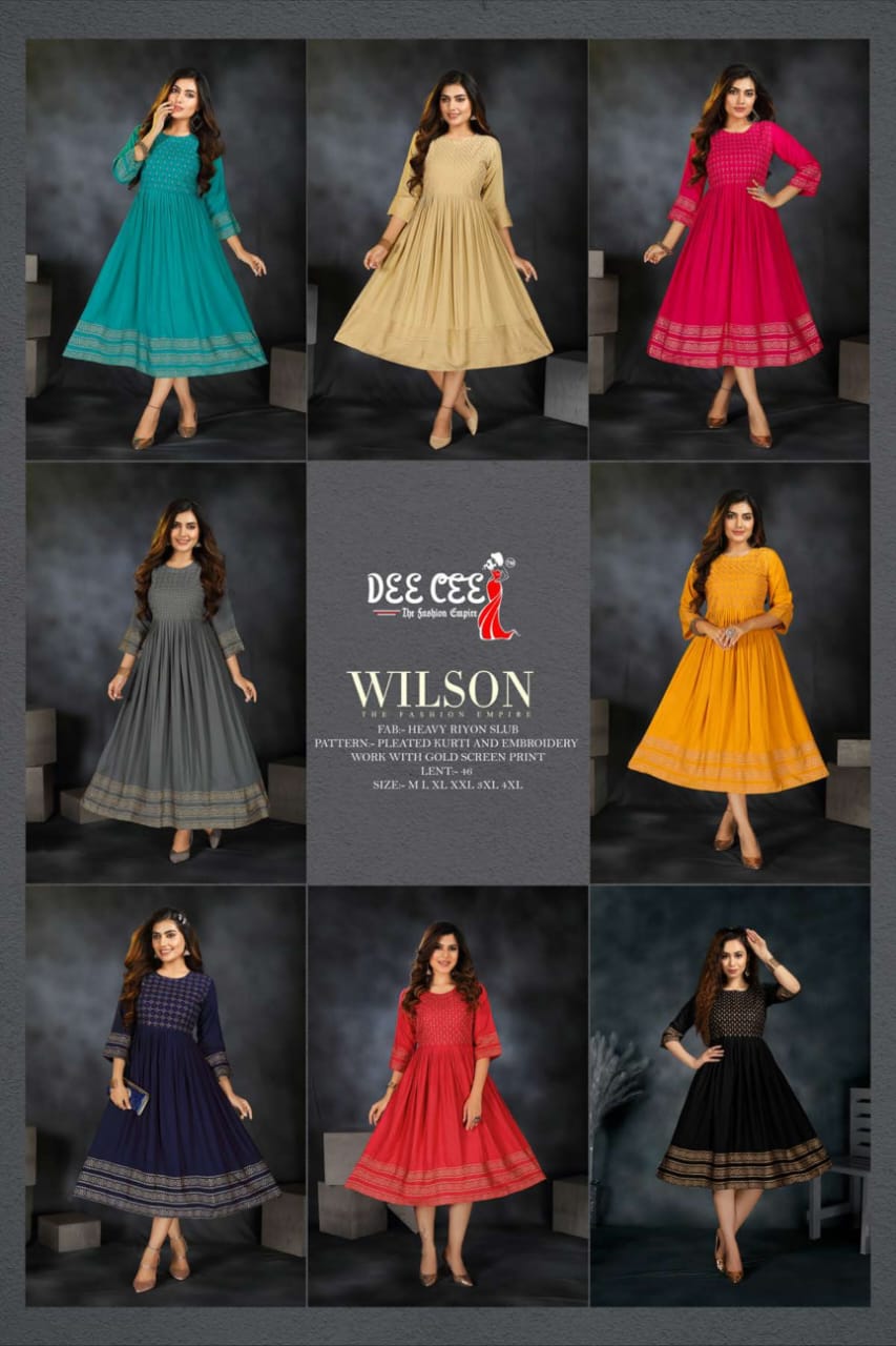 Dee Cee Wilson Heavy Rayon Printed Wholesale Kurti Collection