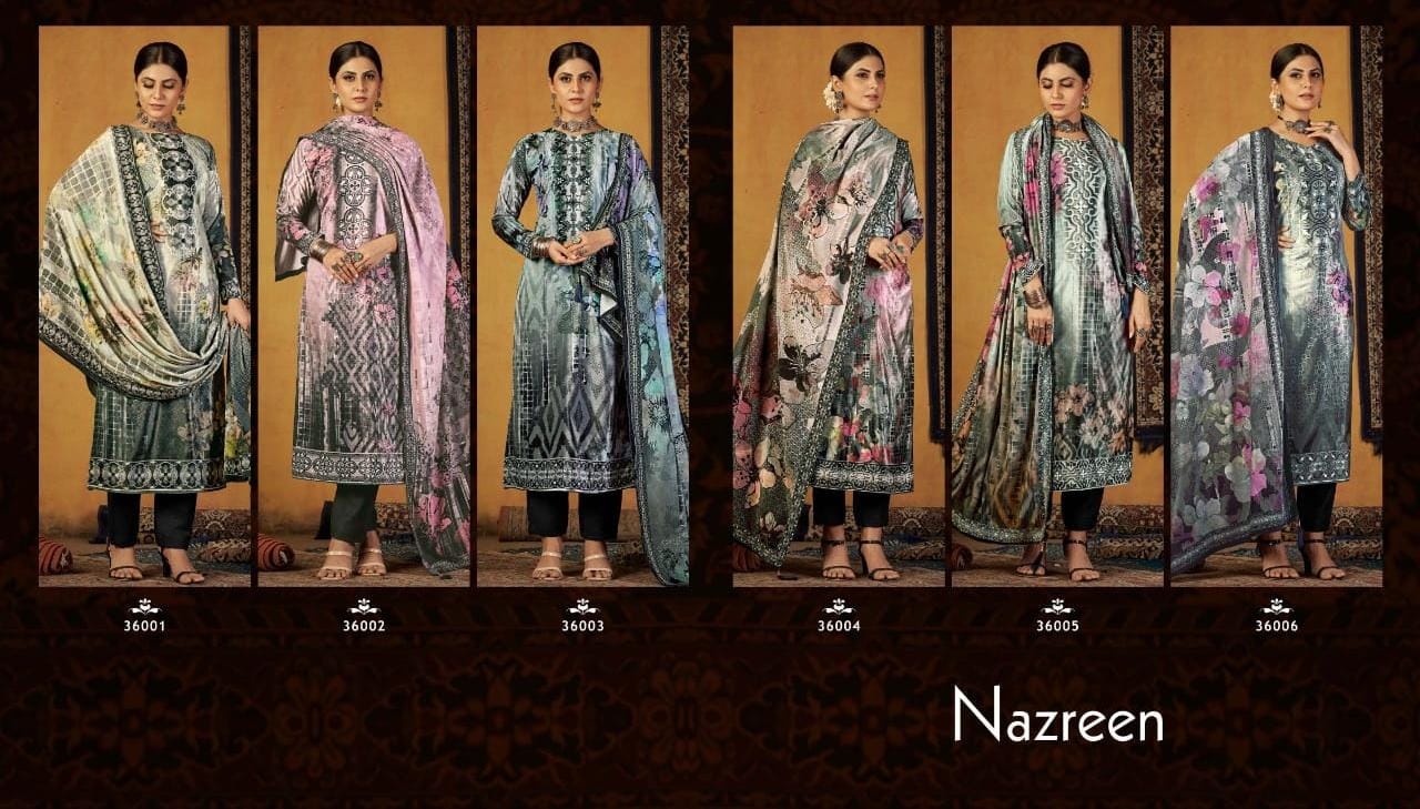 Rk Gold Nazreen Casual Wear Pashmina Wholesale Dress Material Collection