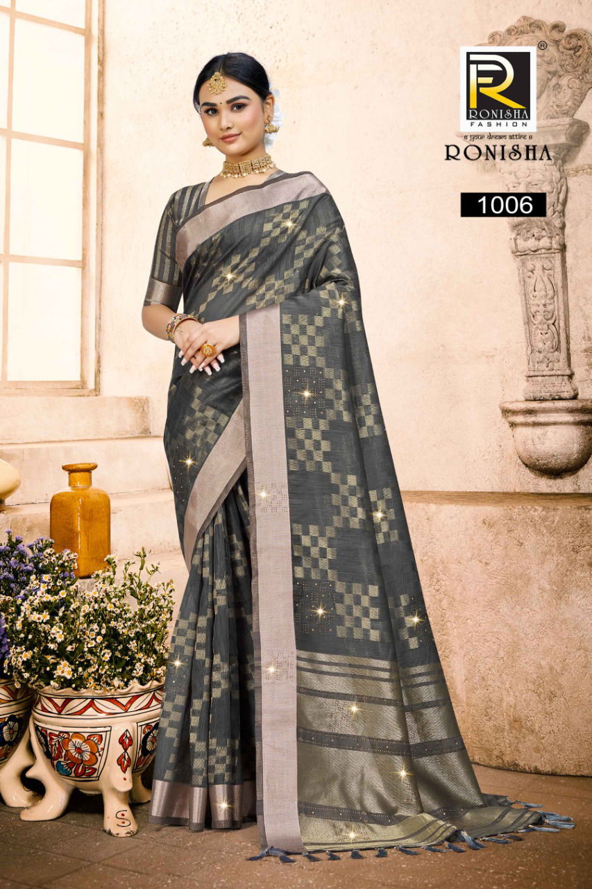 Ronisha Neeru Wholesale Saree Linen Cotton Silk Collection