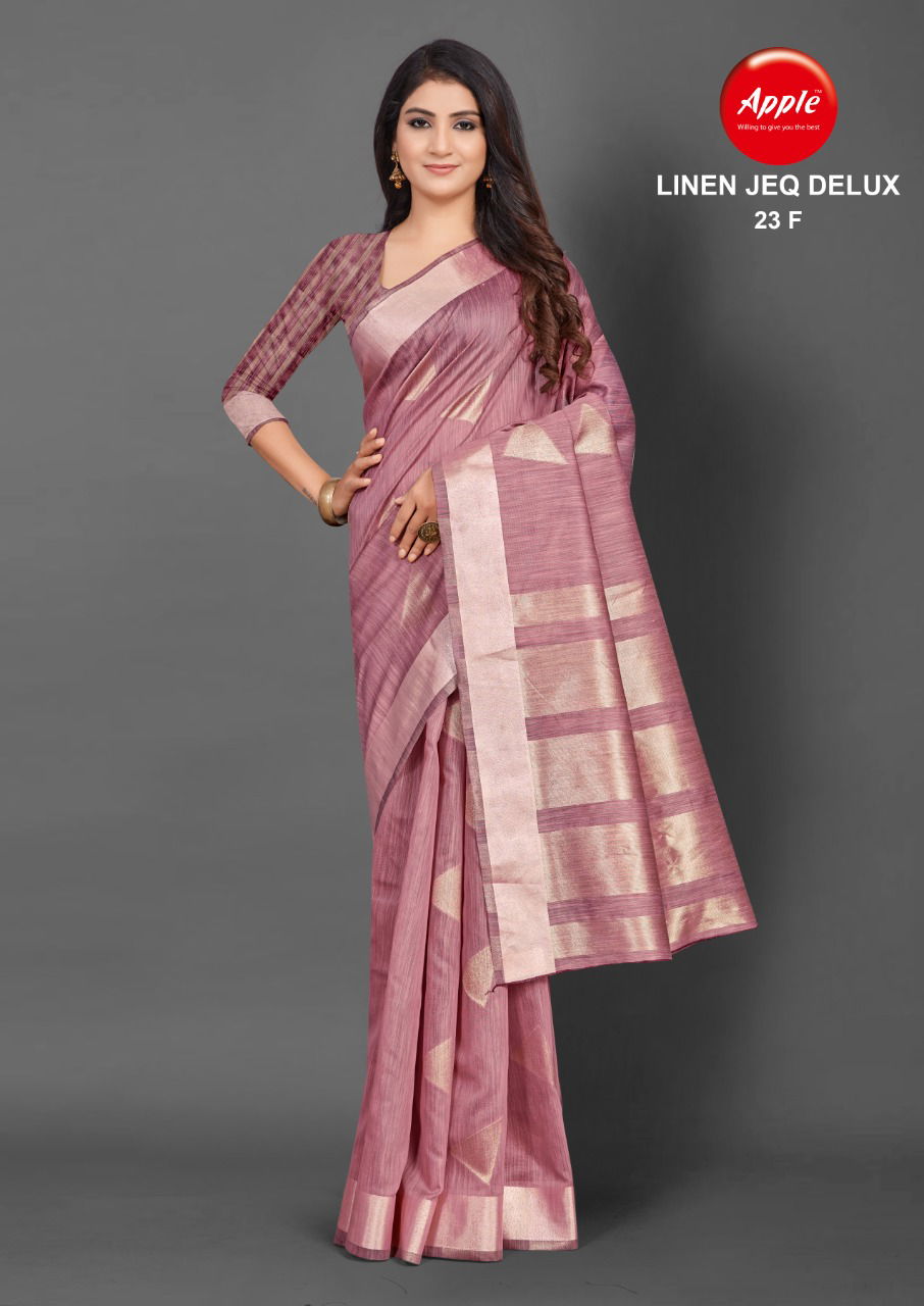 Apple Linen Jeq Delux 23 Casual Wear Wholesale Saree Collection