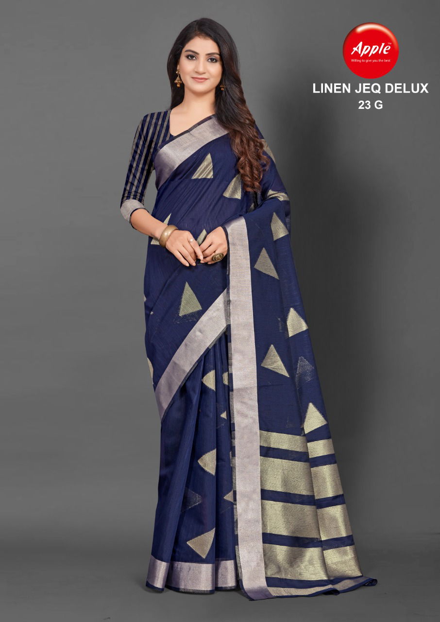 Apple Linen Jeq Delux 23 Casual Wear Wholesale Saree Collection