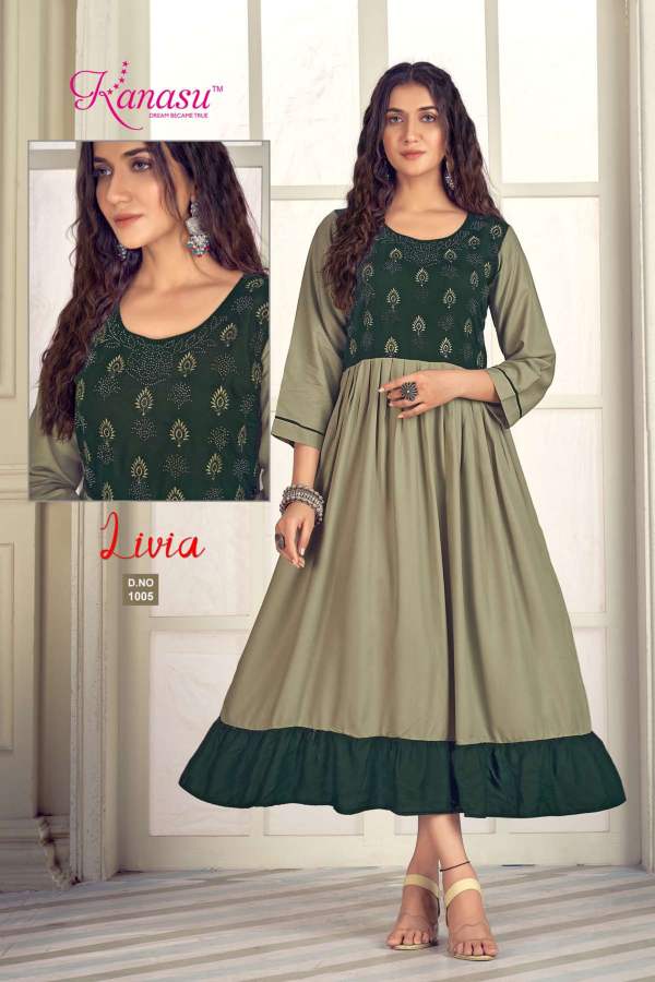 Kanasu Livia Ethnic Wear Wholesale Embroidery Kurti Collection