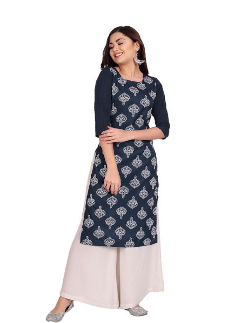 Crape Kurti 3 Regular Wear Crepe Wholesale Printed Kurti 
