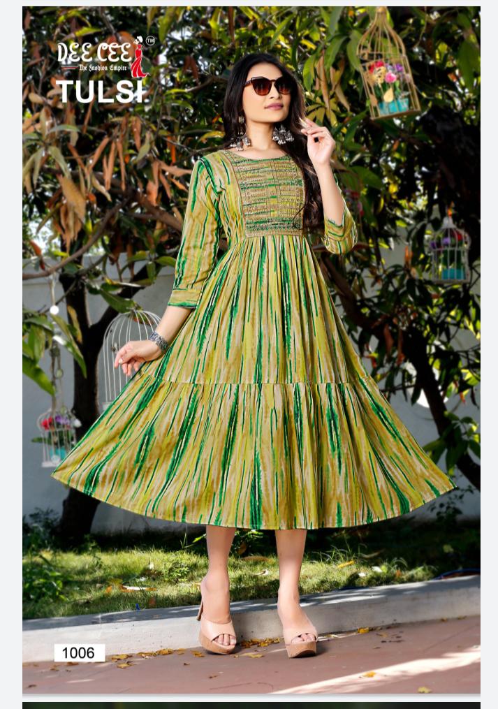 Deecee Tulsi Fancy Ethnic Wear Printed Wholesale Anarkali Kurtis Catalog