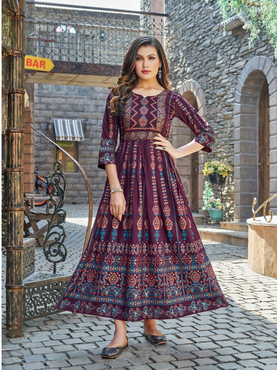 Hirwa Sunflower Vol 4 Printed Designer Wholesale Anarkali Kurti Catalog