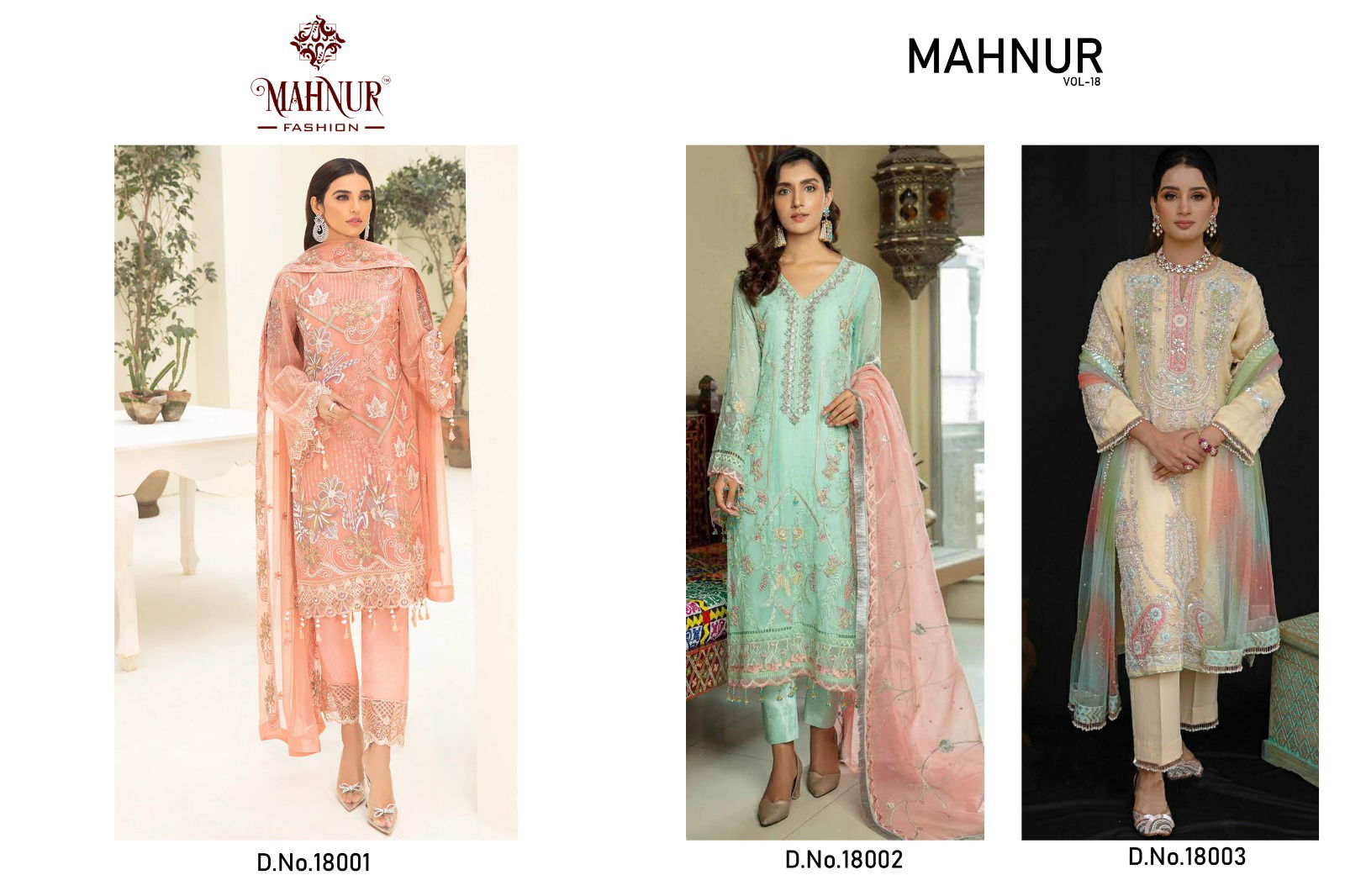 Mahnur Vol 18 Wholesale Pakistani Suit Catalog