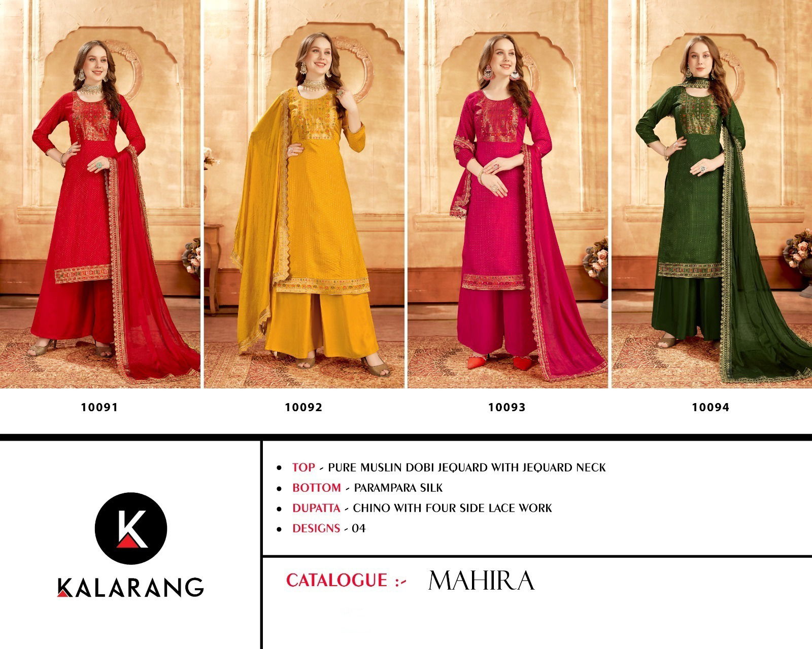 Kalarang Mahira Festive Wear Wholesale Dress Material Catalog