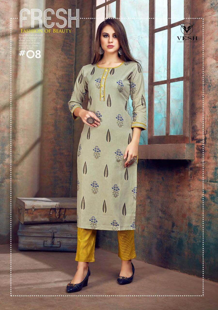 Vesh Veronica 001-008 Wholesale Printed Kurtis Catalog