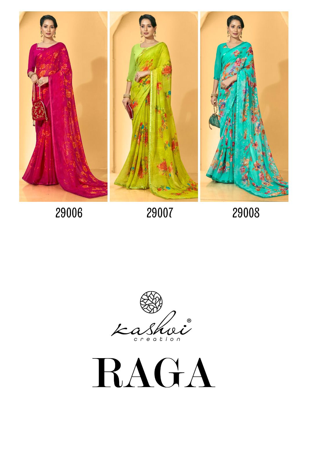 Kashvi Raga 29001-29008 Wholesale Daily Wear Sarees Catalog