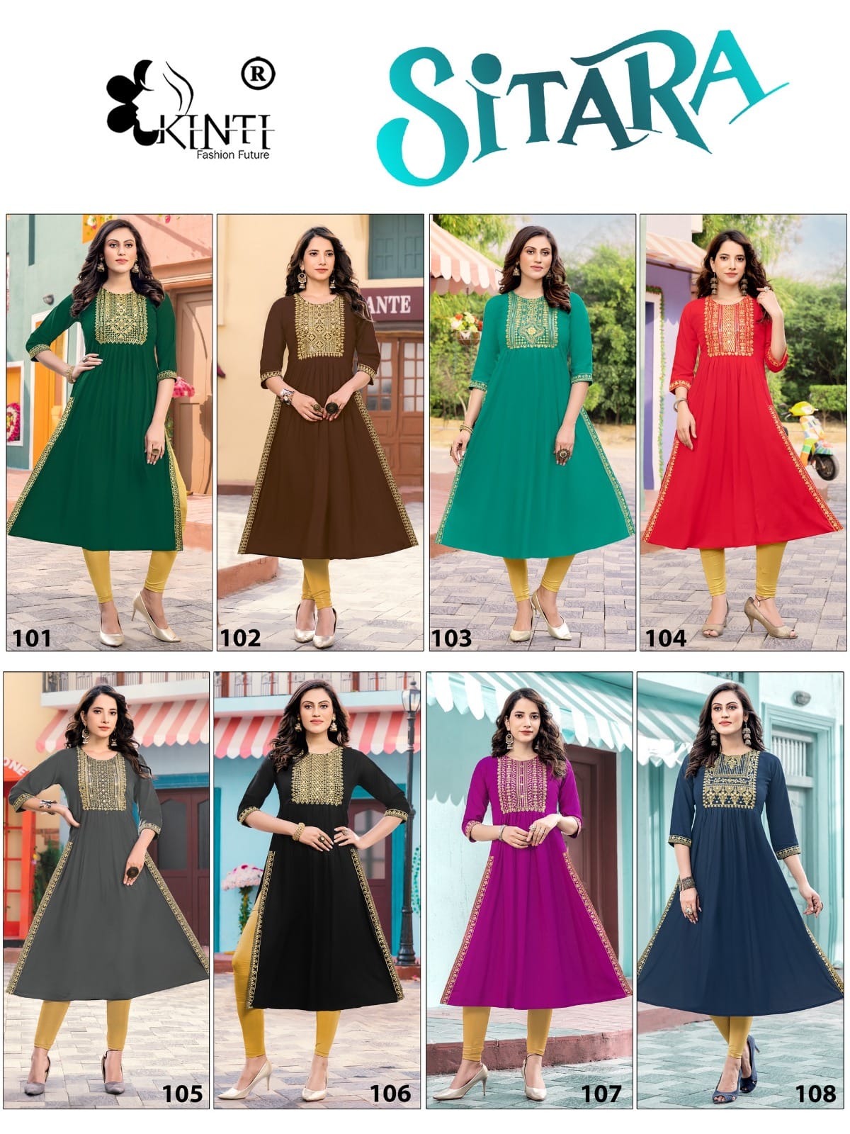 Kinti Sitara Nayra Cut Wholesale Designer Kurtis Catalog