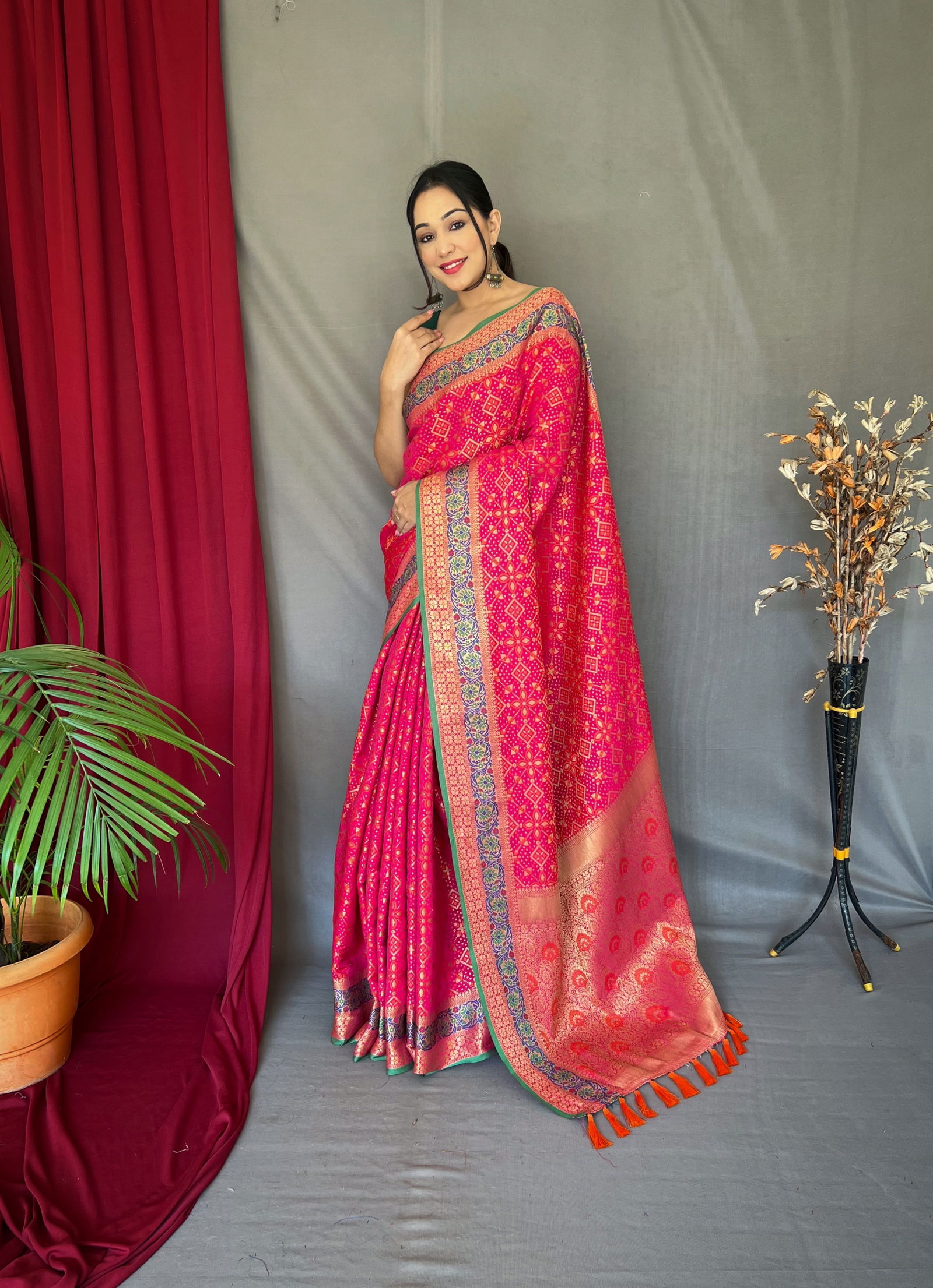 Bandhej Ptola 2 Colors Pure Silk Sarees Catalog