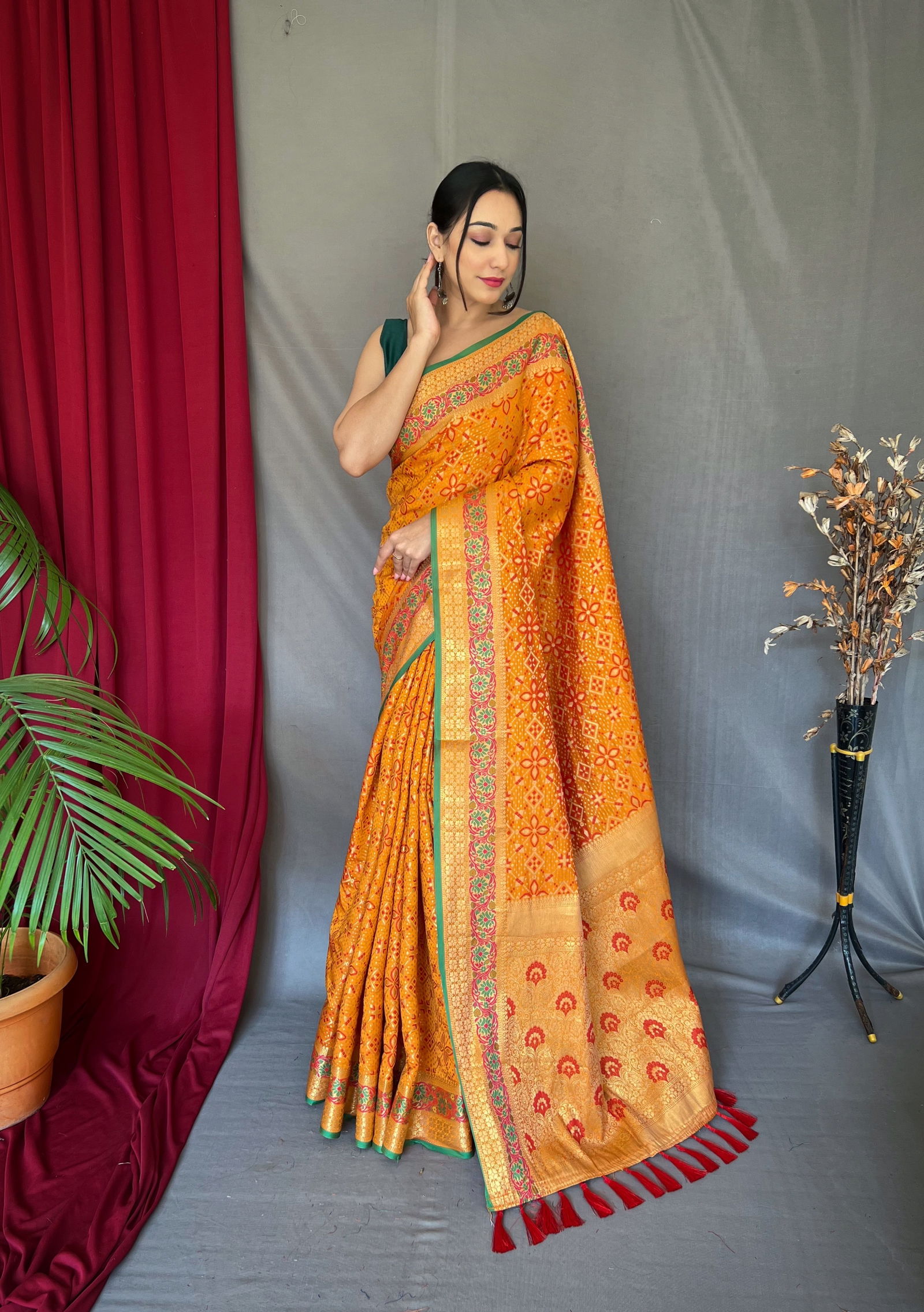 Bandhej Ptola 2 Colors Pure Silk Sarees Catalog