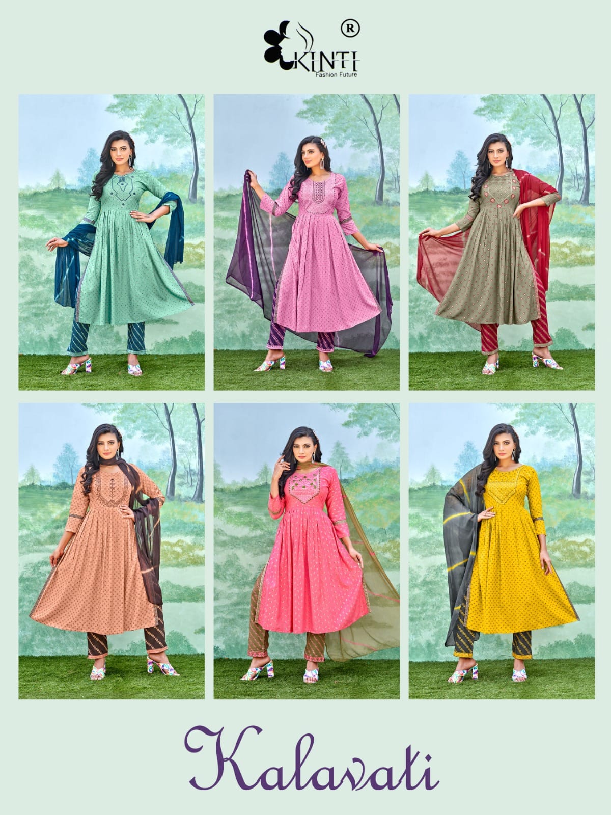 Kinti Kalawati 1001-1008 Nyra Cut Readymade Catalog