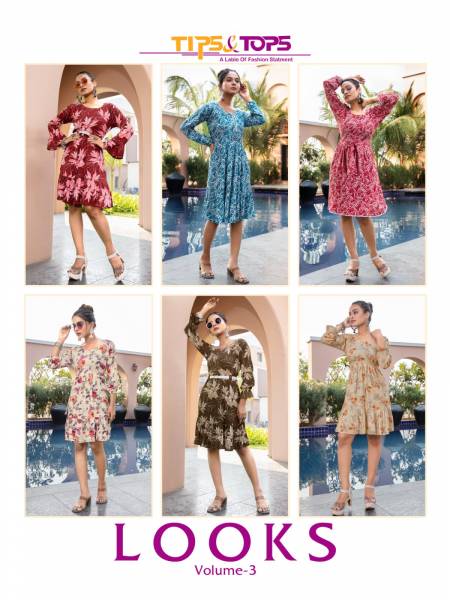 Looks Vol 3 By Tips And Tops Short Printed Kurtis Catalog
