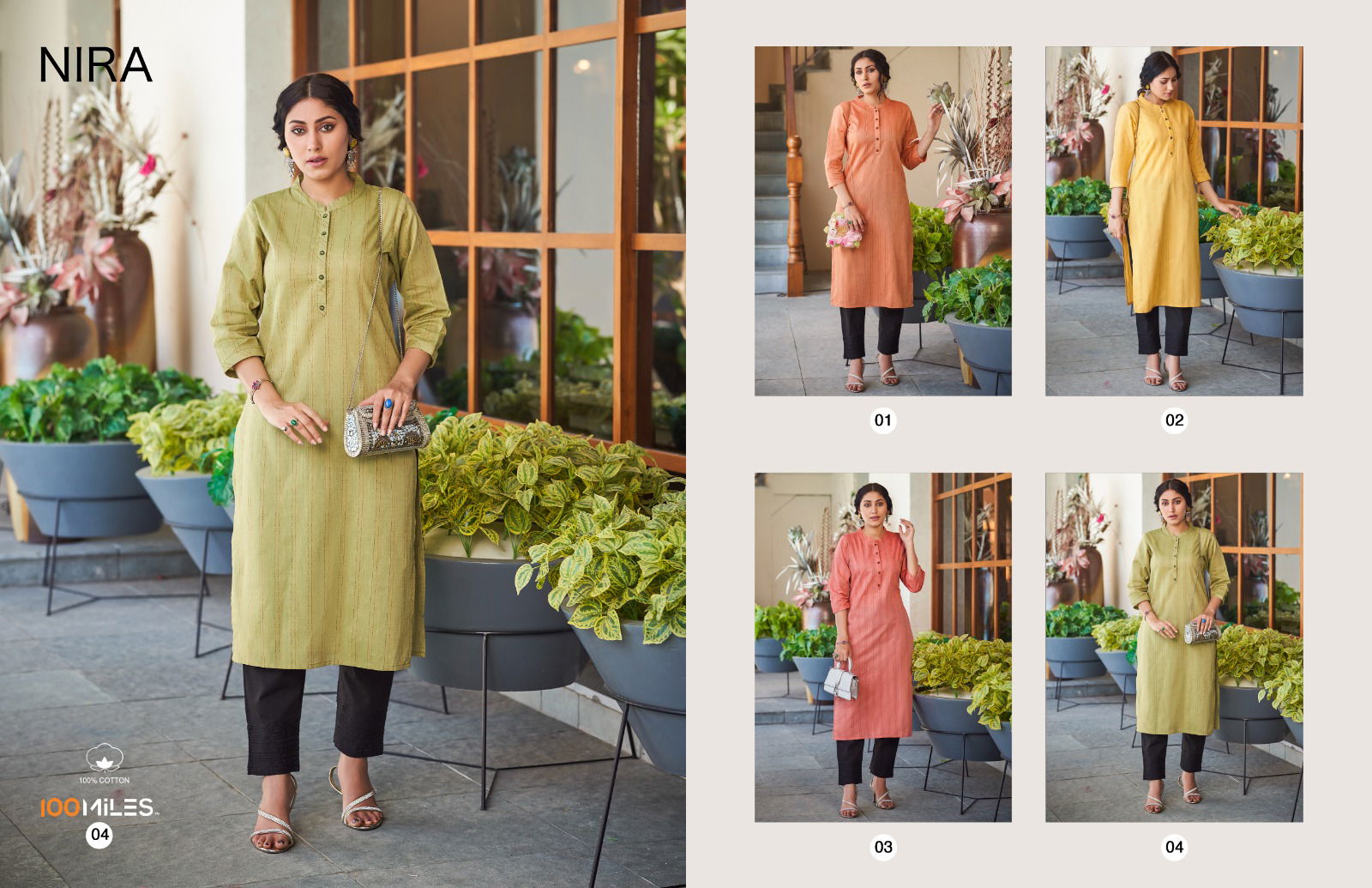 Nira By 100 Miles Cotton Kurtis Catalog