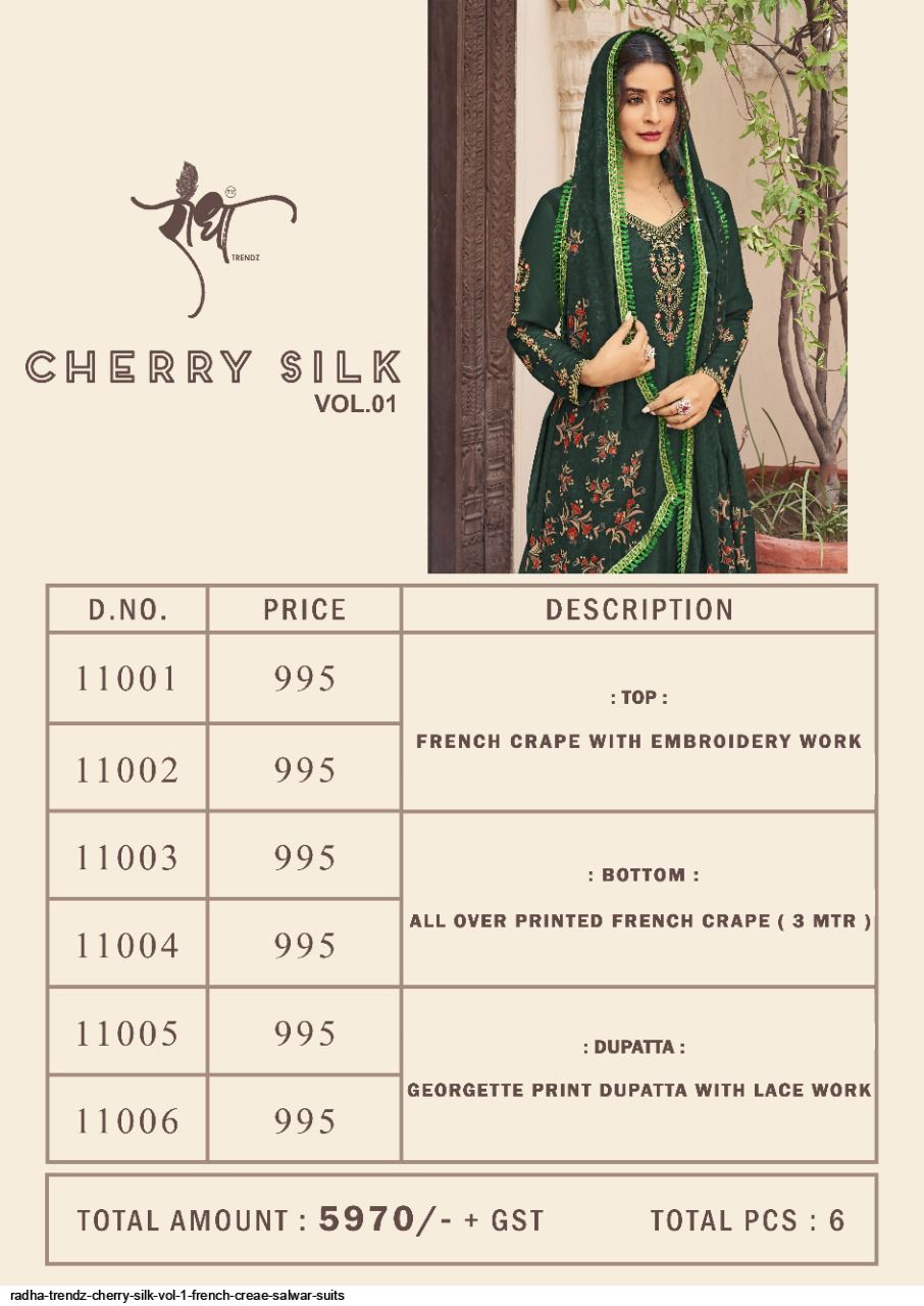 Cherry Silk Vol 1 By Radha Designer Salwar Suits Catalog