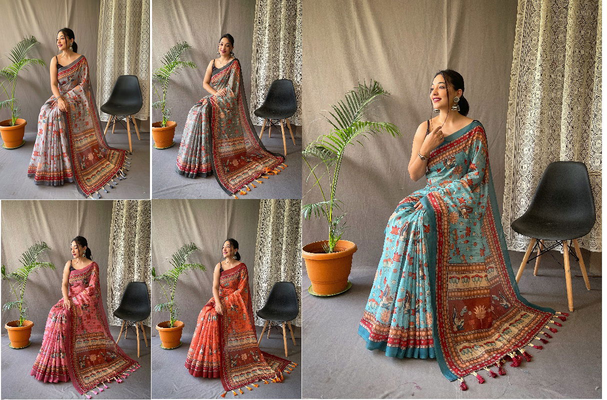 Kadambari Colors Cotton Sarees Catalog