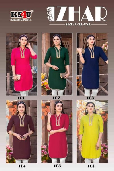 Izhar By Ks4u 101-106 Designer Kurtis Catalog