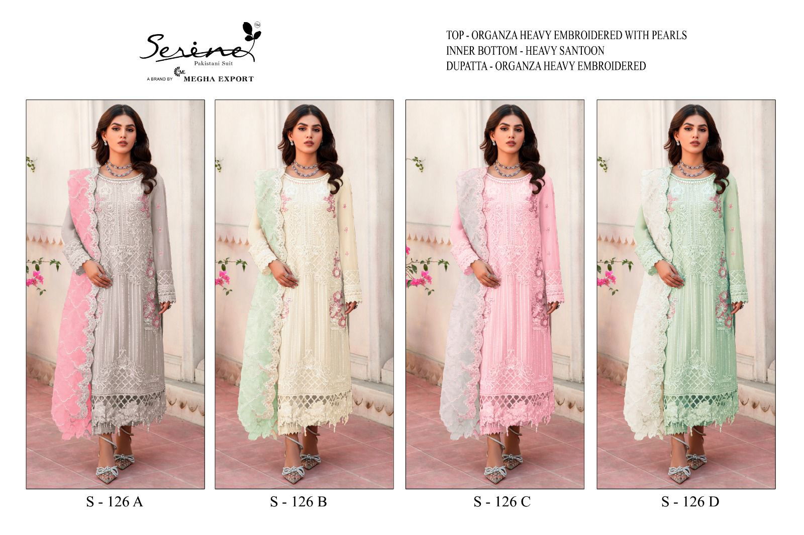 S 126 A To D By Serine Pakistani Suits Catalog