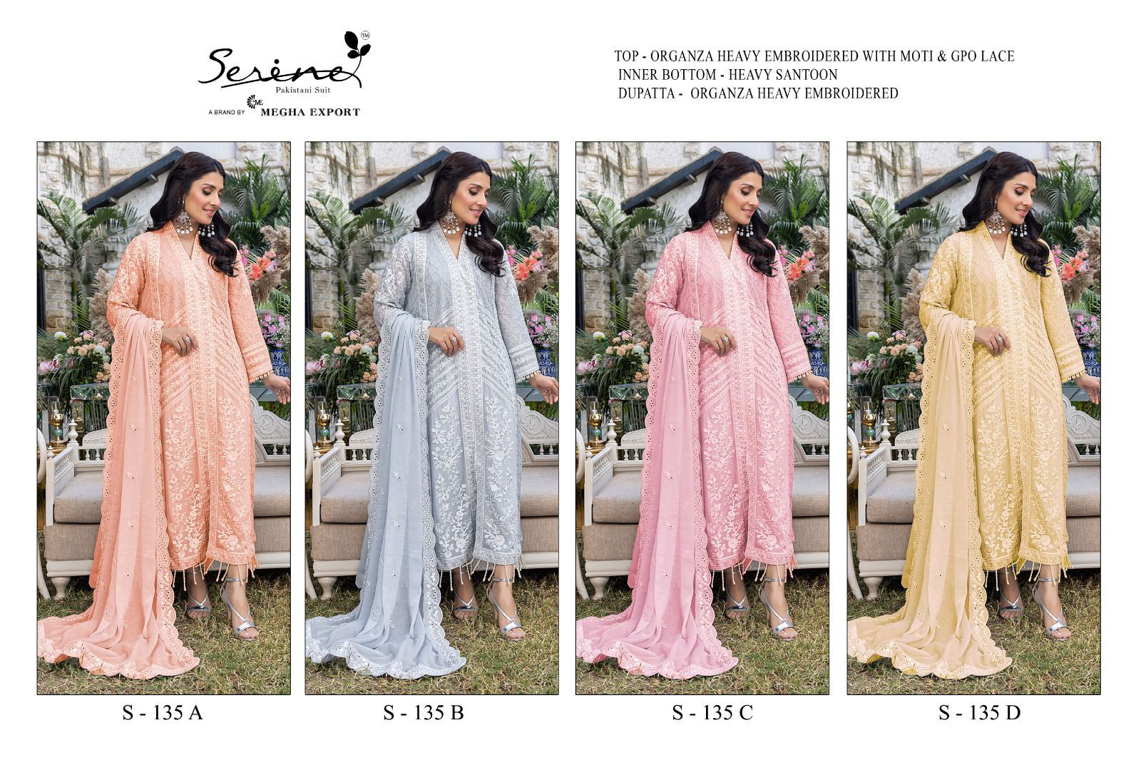 Serine S 135 A To D Pakistani Suit Catalog